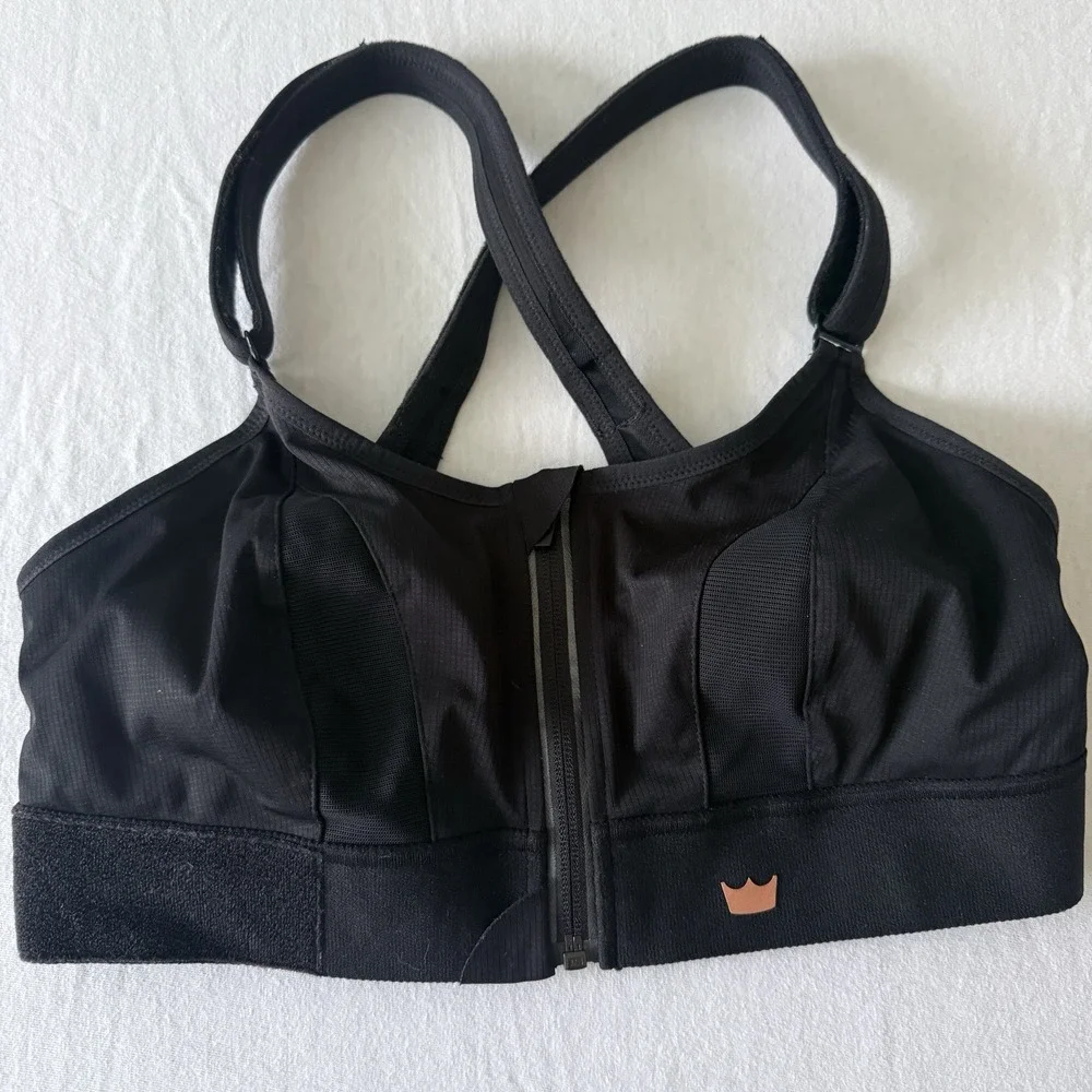 SHEFIT ULTIMATE Black Luxe Sports Bra Support Workout Fitness Activewear Size L